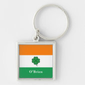 Custom Irish Flag Bottle Opener with Last Name Sleutelhanger (Voorkant)