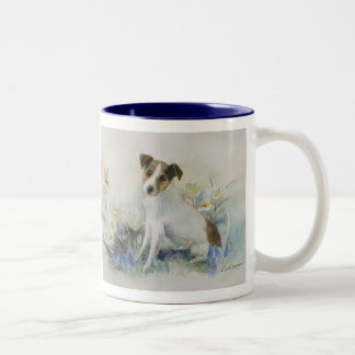 Custom Jack Russell Terrier Waterverf Dog Tweekleurige Koffiemok