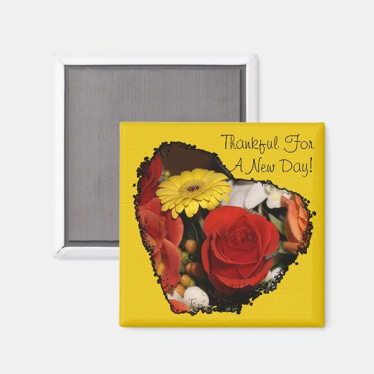 Custom Jagged Edge Mooi Floral Heart Bouquet Magneet (Voorkant / Achterkant)