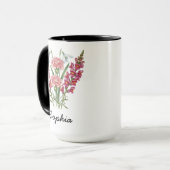 Custom January Birth Flower Mug - Carnation & Name Mok (Voorkant links)