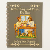 Custom Jesus & Coffee Crayon Art 2026 2027 Planner (Devant)