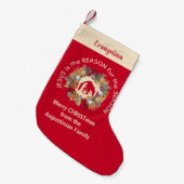 Custom JESUS IS DE REDEN VOOR Kerstmis Kleine Kerstsok (Voorkant (Hangend))