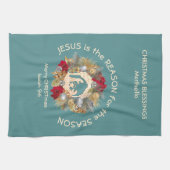 Custom JESUS IS DE REDEN VOOR Kerstmis Theedoek (Horizontaal)