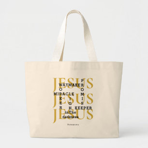 Custom JESUS Waymaker Christelijk Grote Tote Bag