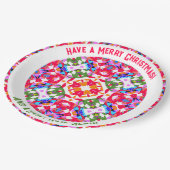 Custom Jolly Kleurrijke Moderne Kerstkeuken Papieren Bordje (Gekanteld)