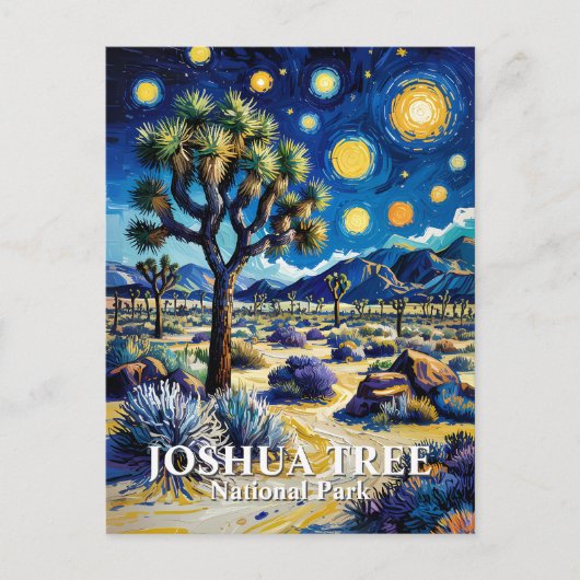 Custom Joshua Tree Van Gogh Starry Night Modern Briefkaart (Voorkant)
