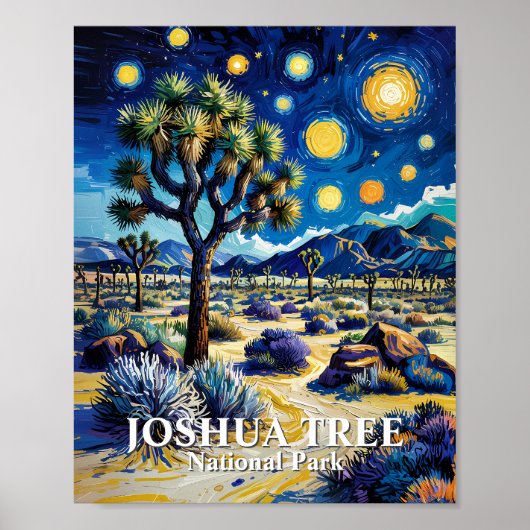 Custom Joshua Tree Van Gogh Starry Night Modern Poster (Voorkant)