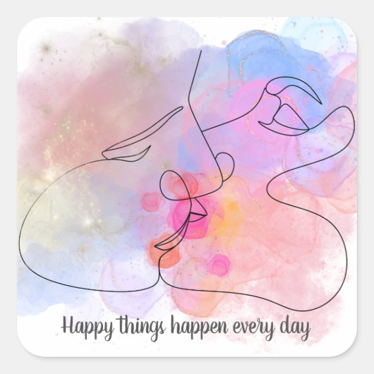 custom-Joyful Embrace - Inspirerend offerte Vierkante Sticker (Voorkant)