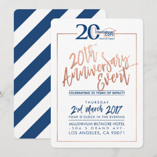 CUSTOM JUBILEUM PARTY INVITE corporate navy 2 Kaart