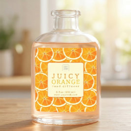 Custom Juicy Orange Reed Diffuser Label
