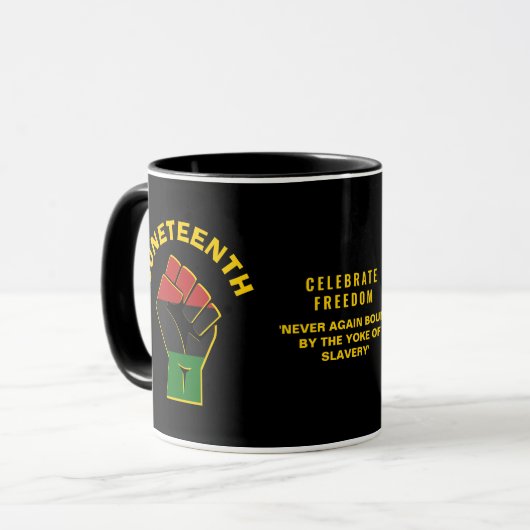 Custom JUNETEENTH Celebrate Freedom Mok (Voorkant links)