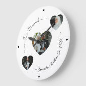 Custom Just Married Heart Foto Wedding Muur Klok (Hoek)