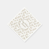 Custom Khaki Heart Pattern Servet (Hoek)