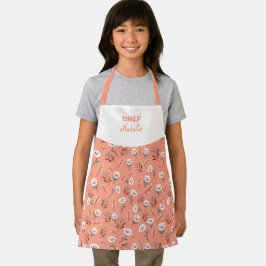 Custom Kids Apron – White Poppies Schort