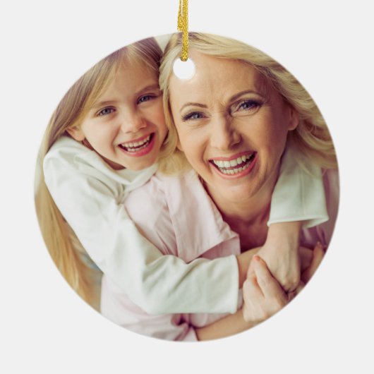 Custom Kids' Art and Photo Keepsake Gift Keramisch Ornament (Achterkant)