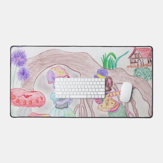 Custom Kids Artwork, deux mignonnes souris, fleurs (Clavier et souris)