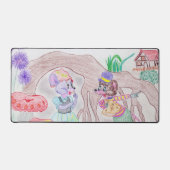 Custom Kids Artwork, deux mignonnes souris, fleurs (Recto)