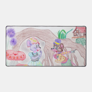 Custom Kids Artwork, deux mignonnes souris, fleurs