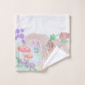 Custom Kids Artwork, deux mignonnes souris, fleurs (Gant de toilette)
