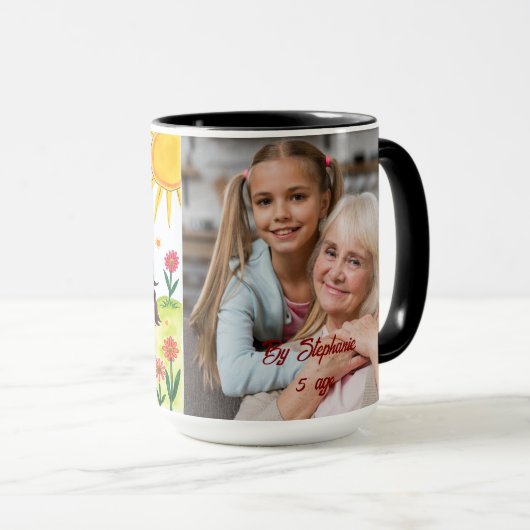 Custom Kids Artwork Personalized Keepsake Gift Mok (Voorkant rechts)