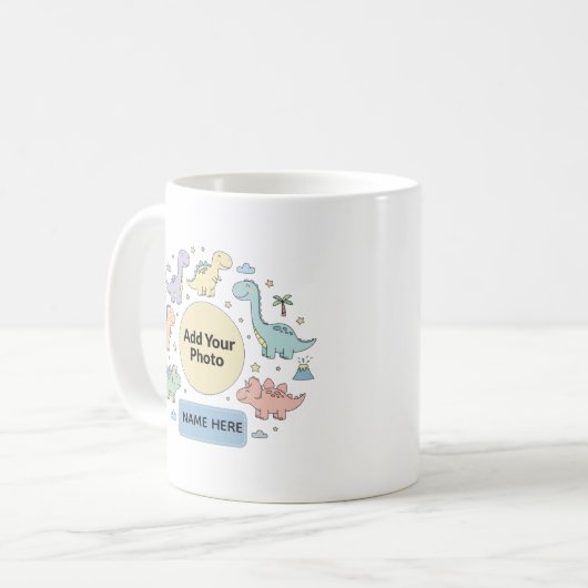 Custom Kids Dinosaur Photo Mug (Devant gauche)