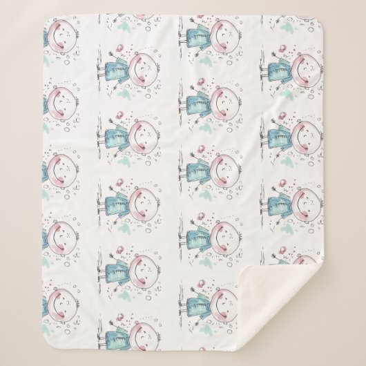 custom kids drawing sherpa deken (Voorkant)