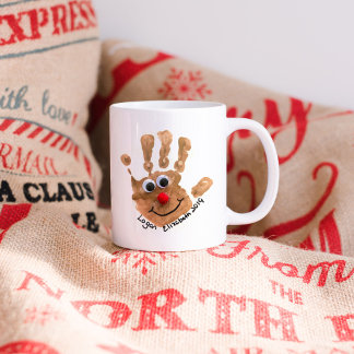 Custom Kids' Handprint Art Keepsake Koffiemok