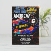 Custom Kids Nerf Birthday Invitation (Debout devant)