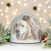 Custom Kids Pet Family Photo Snow Globe