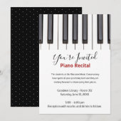 Custom Kids Piano Recital Invitation Kaart (Voorkant / Achterkant)
