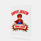Custom Kids Superhero Name Acryl Bord (Hoek)