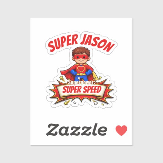Custom Kids Superhero NameCustom-Cut Vinyl Sticker (Feuille)