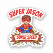 Custom Kids Superhero NameCustom-Cut Vinyl Sticker (Recto)