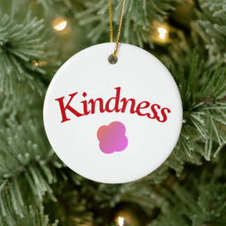 Custom Kindness Ornament – Typografie & Roze Bloem