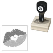 Custom KISS Lips Love - initialen toevoegen Rubberstempel (Gestempeld)