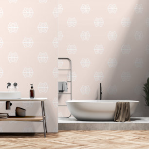 Custom Kleur Blush Roze Geometrisch Modern Eenvoud Behang
