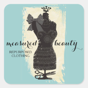 Custom kleur jurk dummy mode mannequin naaien vierkante sticker