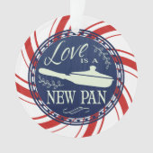 Custom kleur liefde is een nieuwe pan kerst orname ornament (voorkant)