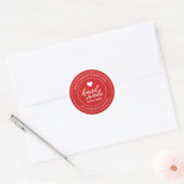 Custom Kleur Moderne Borstel Handgemaakt Met Liefd Ronde Sticker (Envelop)