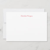 Custom Kleur Monogram Hart Terug Modern Script Notitiekaartje (Voorkant)