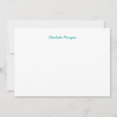 Custom Kleur Monogram Hart Terug Modern Script Notitiekaartje (Voorkant)