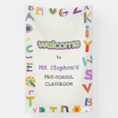 Custom Kleurrijke Brief Welkom Leraar's Classroom Spandoek (Verticaal)