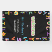 Custom Kleurrijke Brief Welkom Leraar's Classroom Spandoek (Horizontaal)