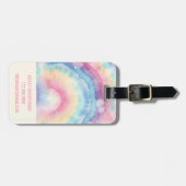 Custom Kleurrijke Groovy Tie Dye Pattern Bagagelabel (Voorkant horizontaal)