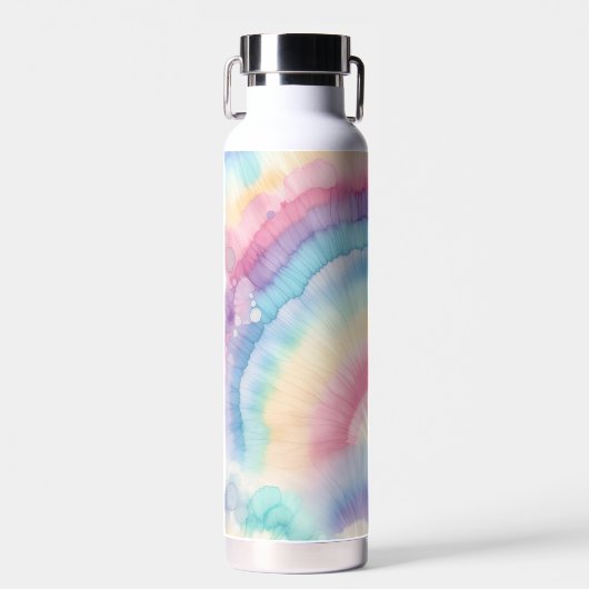 Custom Kleurrijke Groovy Tie Dye Pattern Waterfles (Voorkant)