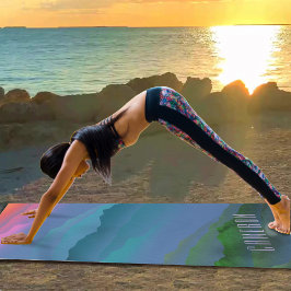 Custom Kleurrijke Roze naar Groene Sky Mountain Fo Yogamat