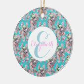 Custom Koala Christmas Botanical  Blauw Keramisch Ornament (Links)