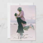 Custom Koppel Foto Hand Geletterd Script Bruiloft Kaart (Voorkant)