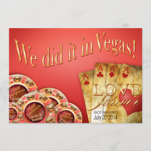 ::CUSTOM:: Koraal Goud Las Vegas Luxe Trouwfeest Kaart