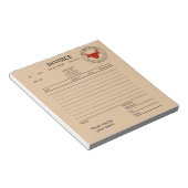 Custom Kraft Butcher Shop Invoice Notitieblok (Schuin)